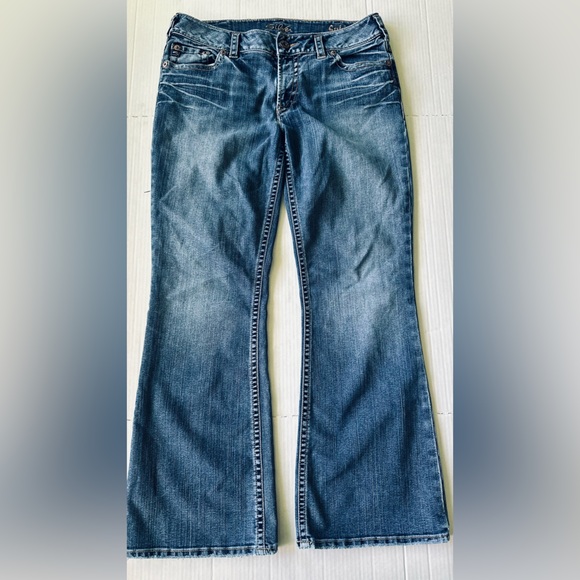 Silver Jeans Co Suki Jeans Womens 33x30 Blue Bootcut Stretch Mid Rise Denim - Picture 1 of 8